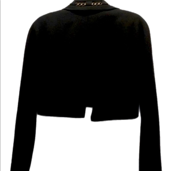 NWOT Chloé Black/Brass Chain Cropped Blazer - FR Size 36 - US Size 4 - Picture 4 of 6